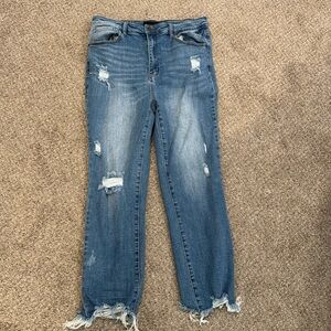 RISEN light wash distressed jeans